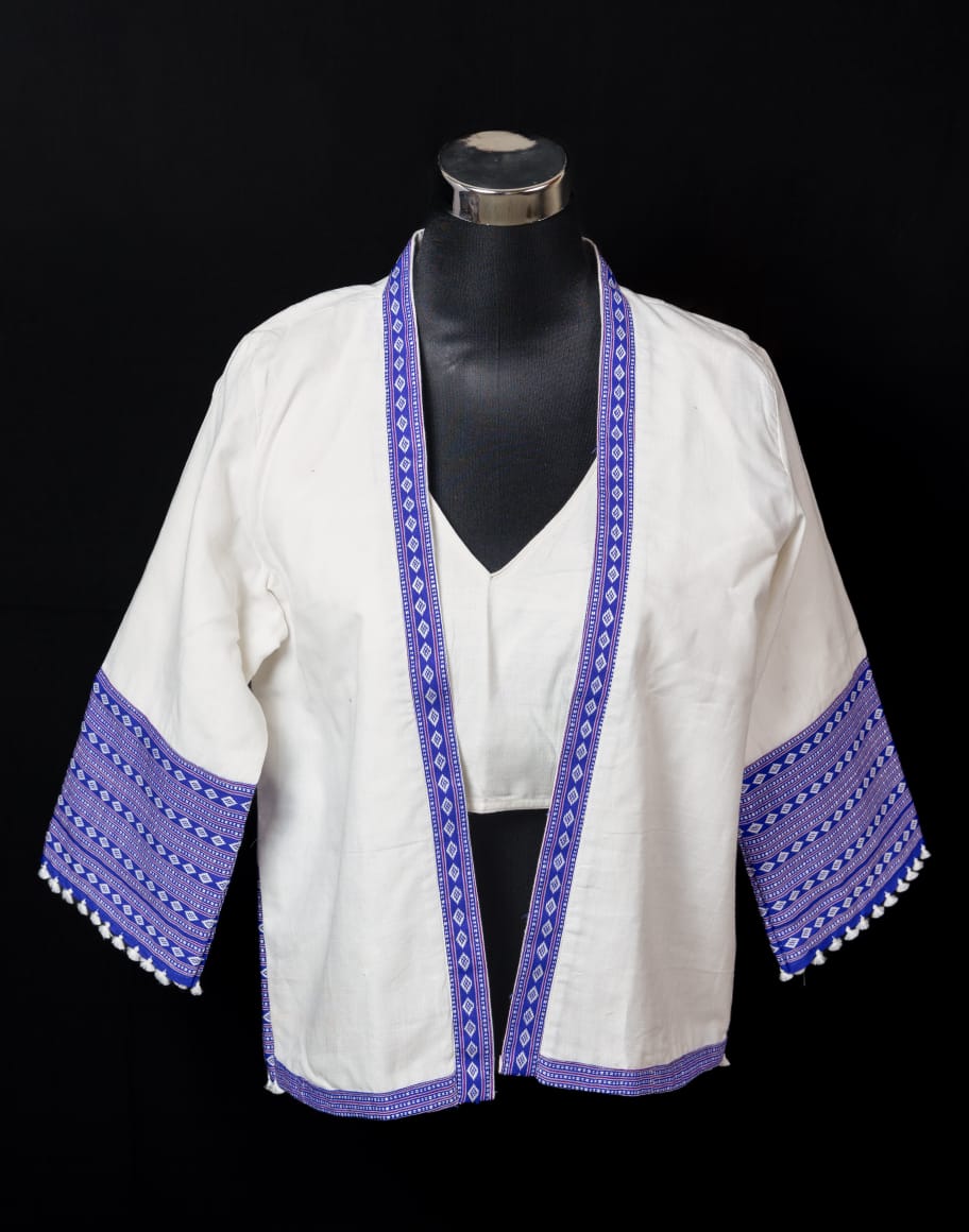JACKET STYLE BLOUSE WITH TRADITIONAL KARBI MOTIF